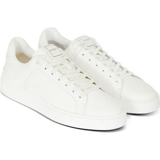 Balmain B-Court Calfksin Trainers in White at Nordstrom, Size 38 Eu