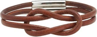 Hermès 2000-2020 Atame Knot leren armband met kostuum - Bruin