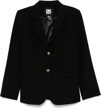DKNY twill blazer - women - Polyester/Polyester/Spandex/Elastane - M - Black
