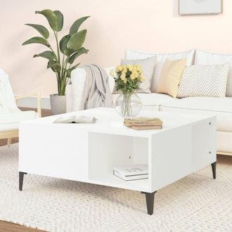 vidaXL Vidaxl - Mesa De Centro Madera Contrachapada Blanco 80x80x36,5 Cm