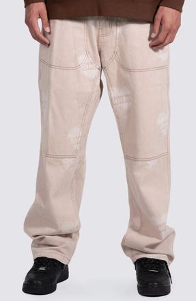 Pleasures x Shortys Heart Ultra Loose Fit Work Pants in Beige at Nordstrom, Size 32