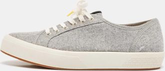 Carolina Herrera Grey Fabric Low Top Sneakers