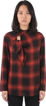 Stella McCartney Red Checks Band Collar Top