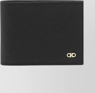 Ferragamo micro gancio grained leather bi-fold wallet