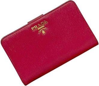 Prada Peonia Pink Leather Wallet (Bi-Fold) (Pre-Owned)