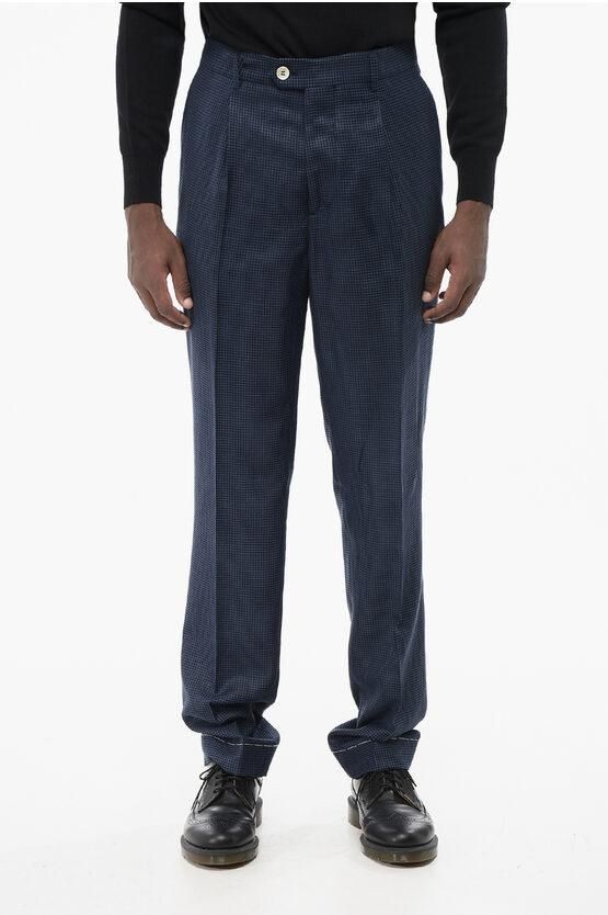 Pantalone Brunello Cucinelli Uomo Taglia 34/50 – Lana Quadri Plissettato – Vestibilità Regolare – Made In Italy - 2