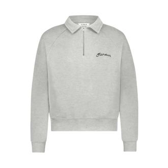Flaneur Fl&acirc;neur, Hoodies & sweatvesten, Heren, Grijs, L, Katoen, Signature Raglan Half Zip