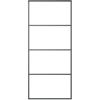 vidaXL Vidaxl - Puerta Corredera Aluminio Y Vidrio Esg Negra 90x205 Cm