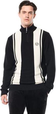 Sergio Tacchini Young Line Knit Polo in Black/gardenia at Nordstrom, Size Small