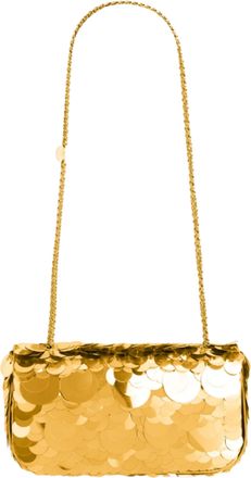 Paco Rabanne Gold Sparkle Mini Sequined Chain Shoulder Bag
