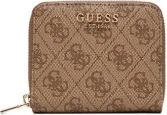 Guess Accessoires, Dames, Beige, ONE Size, Polyester, Laurel II Small Zip Around Portemonnee