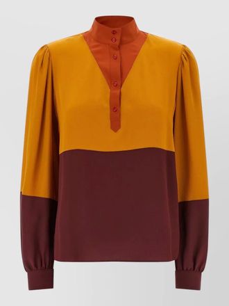 Saint Laurent silk color-block blouse