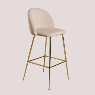 Sklum Pack De 4 Taburetes Altos En Terciopelo Kana Design Sklum Dorado