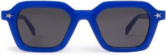 Pleasures x Akila Era 46mm Small Rectangular Sunglasses in Blue at Nordstrom