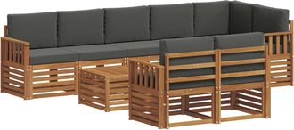 vidaXL Conjunto De Sof&aacute;s De Exterior 9 Uds. Natural Y Antracita Vidaxl