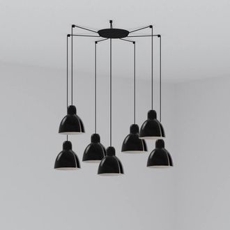 Netlighting Venice 7 Light Black Cluster Drop Pendant Lamp