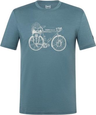 super.natural Wander Wheel Tee Merinoshirt f&uuml;r Herren | t&uuml;rkis
