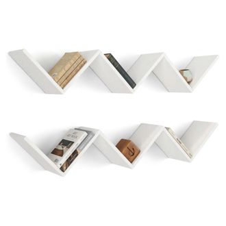 Dmora Estante Palata, 6 Niveles, Set De 2 Estantes, 129x22x50h Cm Blanco