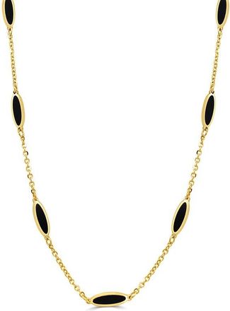 Italian Gold, Inc 14K Onyx Bar Layered Necklace