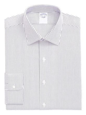Brooks Brothers striped button-fastening shirt - White
