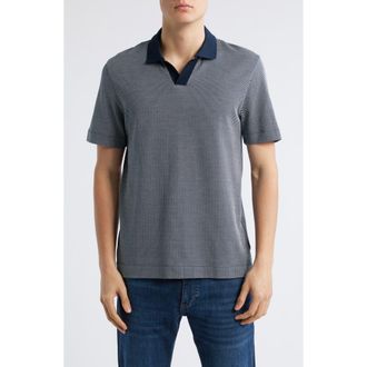 BOSS Parson Cotton & Silk Polo in Dark Blue at Nordstrom Rack, Size X-Large