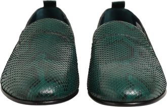 Dolce & Gabbana Python-Embossed Leather Loafer - Green