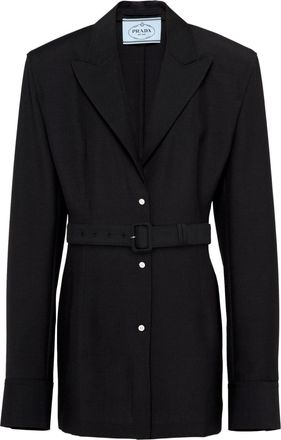 Prada single-breasted jacket - women - Mohair - 38 - Black