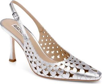Badgley Mischka Onna Slingback Pump in Silver Metallic at Nordstrom, Size 6.5