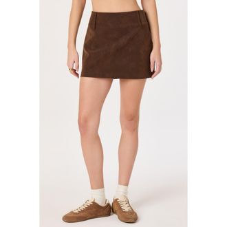 ASTR the Label Arielle Faux Leather Skort in Brown at Nordstrom, Size X-Large