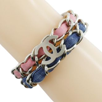 Chanel Coco Mark Chain 2 Bracelet Metal And blue Metal Bracelet Jewelry (Pre-Owned)