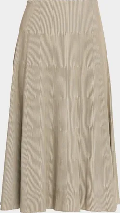 Emporio Armani A-Line Rib Knit Midi Skirt