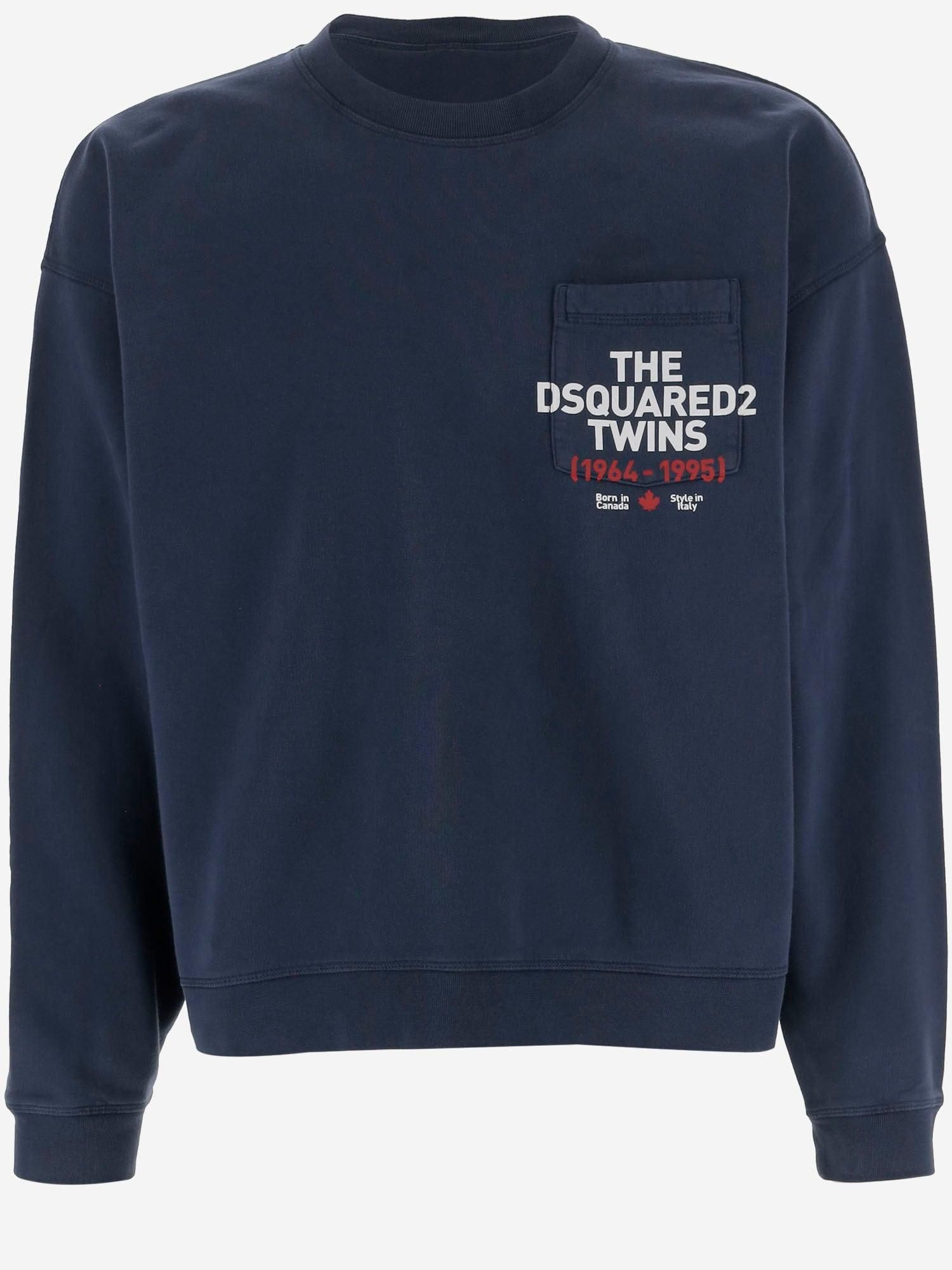 【関税&送料込】Dsquared Midnight Blue Cotton Sweatshirt Sweatshirt Cotton Midnight 【関税&送料込】Dsquared Blue