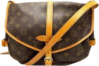 Louis Vuitton Pre-owned Cross Body Bags, female, Brown, Size: ONE SIZE Pre-owned Saumur 30 Shoulder Bag