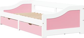 vidaXL Dormeuse 2 Cassetti Senza Materasso Bianco&rosa 90x200 Cm Irun - Vidaxl