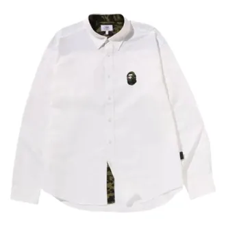 A Bathing Ape 1st Camo One Point Relaxed Fit Shirt White 1M30-131-005-WHITE