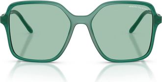 A|X Armani Exchange 53mm Butterfly Sunglasses in Shiny Opal Teal /Green at Nordstrom