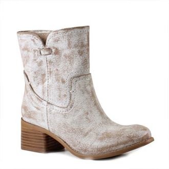 Diba WEST HAVEN Pull-On Distressed Leather Western Boots in White at Nordstrom, Size 7.5