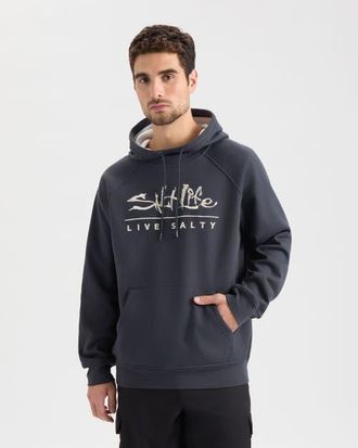 Salt Life Originator Bonded Fleece Hoodie in Ebony at Nordstrom, Size Medium