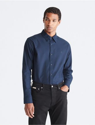 Calvin Klein Mens Oxford Classic Shirt - Blue - XXL