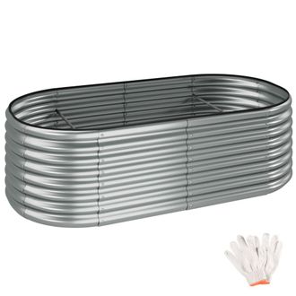 TecTake Huerto urbano elevado, acero galvanizado, 942 litros, plateado