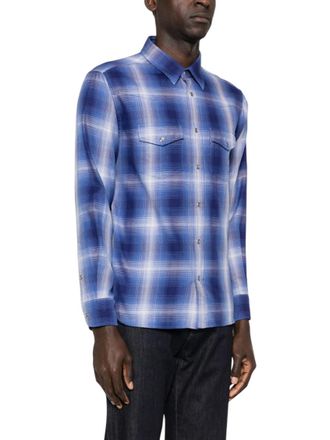 Tom Ford Blue Regular Check Shirt