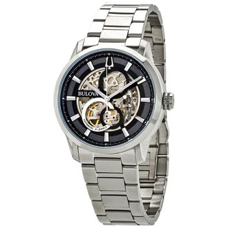 Bulova Sutton Automatic Skeleton Dial Mens Watch 96A208