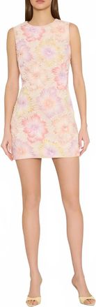 Milly Ivette Floral Embroidered Dress In Rainbow Muli