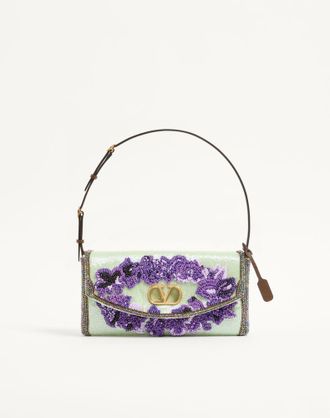Valentino Garavani Borsa Piccola A Spalla Valentino Garavani DeVain Ricamata Donna MENTA/VIOLA UNI