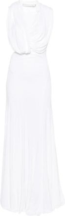 CHRISTOPHER ESBER Gedrapeerde Maxi-jurk met Cut-outs - Dames - Avondkleed - Wit - 3XS - Kleedjes
