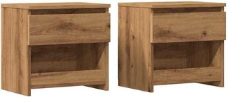 vidaXL Mesitas noche 2 uds madera ingeniería roble artisian 40x30x39cm vidaXL