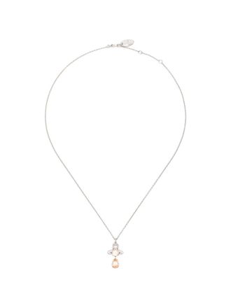 Vivienne Westwood Silver Chain Necklace with Stylized Orb Pendant