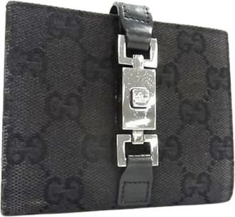 Gucci Pre-owned Wallets, female, Black, Size: ONE SIZE Pre-owned Canvas Wallet