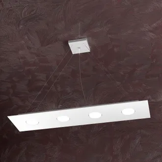 Top-Light Top-light - Lampadario Moderno Rettangolare Area Metallo Bianco 4 Luci Gx53