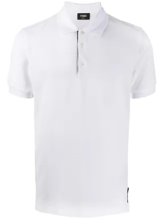 Fendi piqu&eacute; polo shirt - men - Silk/Cotton - S - White